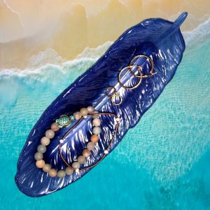 Feather Trinket Tray (Blue & Purple)