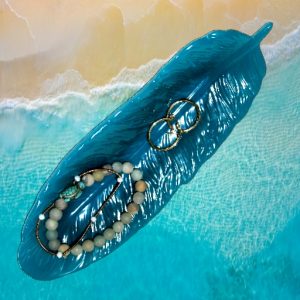 Feather Trinket Tray (Sea Teal)