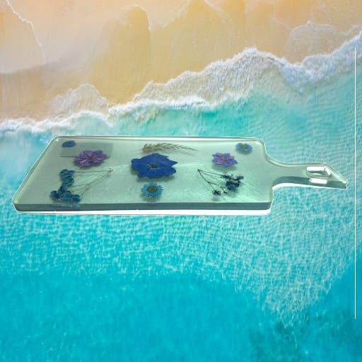 Resin Sandwich Board (Blue with Flowers)