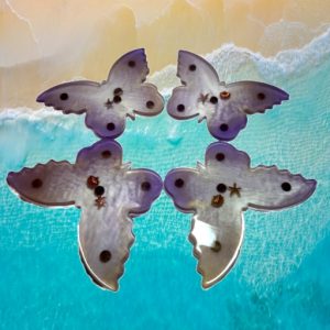 Coasters Set of 4 (Butterflies-Purple)