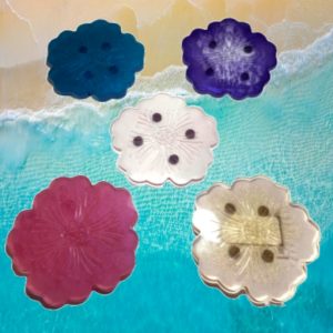 Coasters Set of 5 Multicolored Floral Design