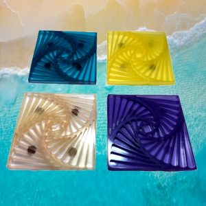 Coasters Set of 4 (Square & Spiral)