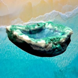 Ocean Wave Tray (Winter Aqua Blue & White #1)