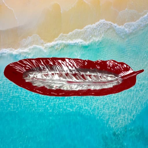 Feather Trinket Tray (Red & White) - Image 3