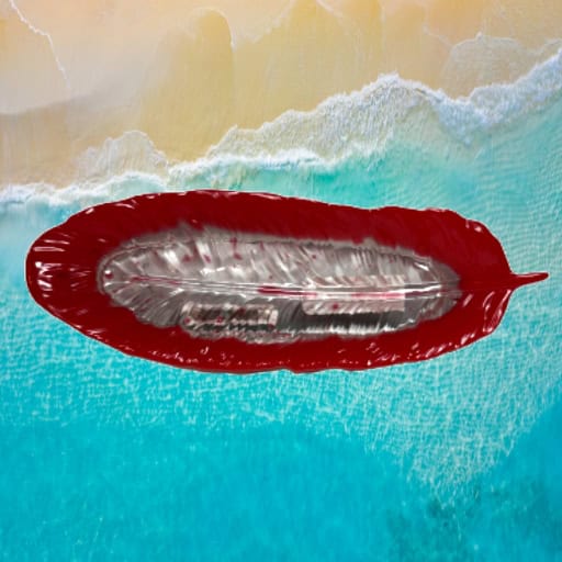 Feather Trinket Tray (Red & White) - Image 2